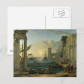 Carte Postale Embarquement de la reine de Saba - Claude Lorrain (Devant / Derrière)