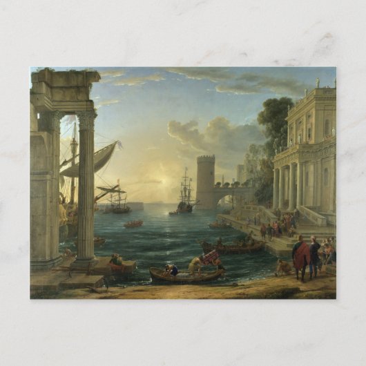 Carte Postale Embarquement de la reine de Saba - Claude Lorrain (Devant)