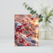 Carte Postale Embers of Winter Red Berries Snow (Debout devant)