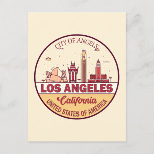 Carte Postale Emblem de Los Angeles California City Skyline