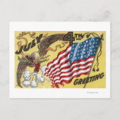 Carte Postale Emblème d'aigle tenant des feux d'artifice, Drapea (Devant)