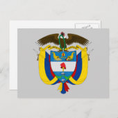 Carte Postale emblème de la colombie (Devant / Derrière)