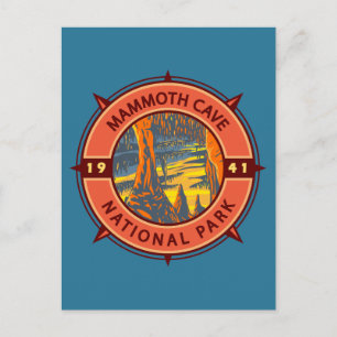 Carte Postale Emblème de la compas rétro du parc national Mammot
