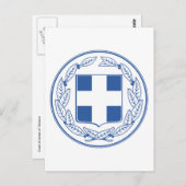 Carte Postale emblème de la grèce (Devant / Derrière)