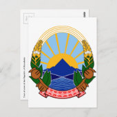 Carte Postale emblème de la macédoine du nord (Devant / Derrière)