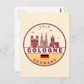 Carte Postale Emblème de la skyline de la ville de Cologne en Al (Devant / Derrière)