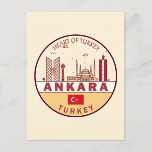 Carte Postale Emblème de la ville d'Ankara Turquie