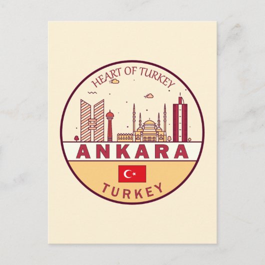 Carte Postale Emblème de la ville d'Ankara Turquie (Devant)