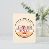 Carte Postale Emblème de la ville de Bali Indonésie Skyline (Debout devant)