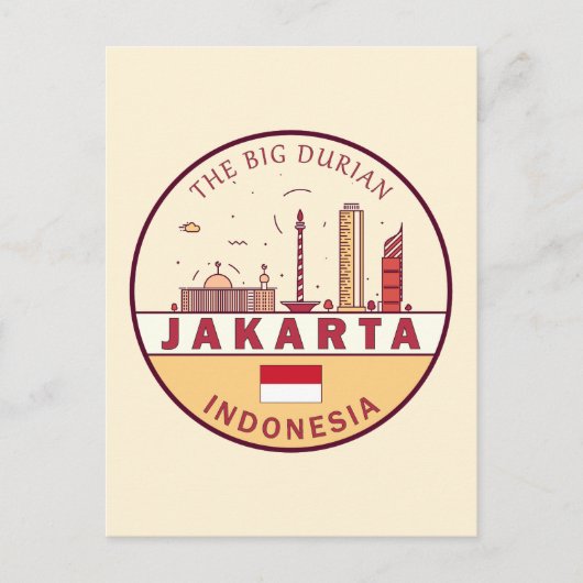 Carte Postale Emblème de la ville de Jakarta en Indonésie (Devant)