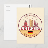 Carte Postale Emblème de la ville de Leipzig en Allemagne (Devant / Derrière)