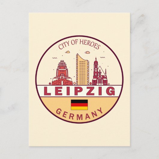 Carte Postale Emblème de la ville de Leipzig en Allemagne (Devant)