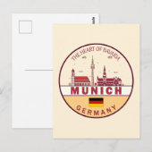 Carte Postale Emblème de la ville de Munich en Allemagne (Devant / Derrière)