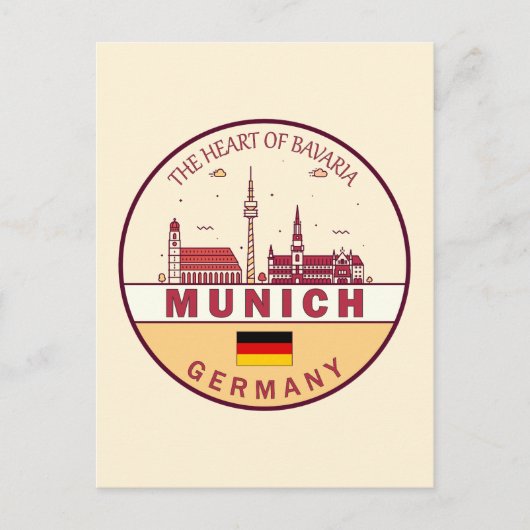 Carte Postale Emblème de la ville de Munich en Allemagne (Devant)