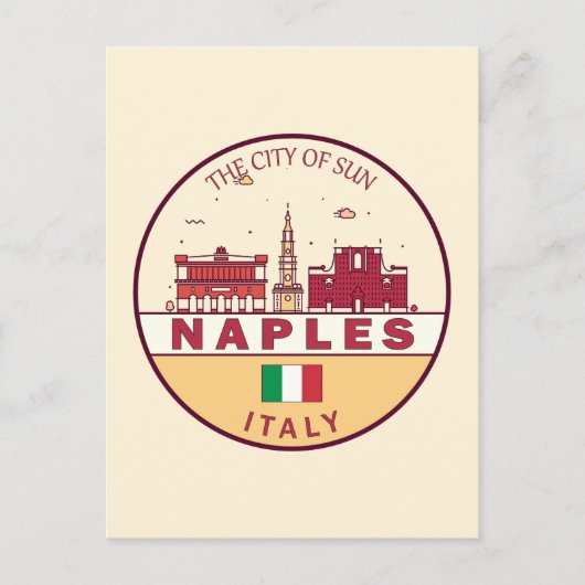 Carte Postale Emblème de la ville de Naples Italie (Devant)