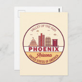 Carte Postale Emblème de la ville de Phoenix Arizona (Devant / Derrière)