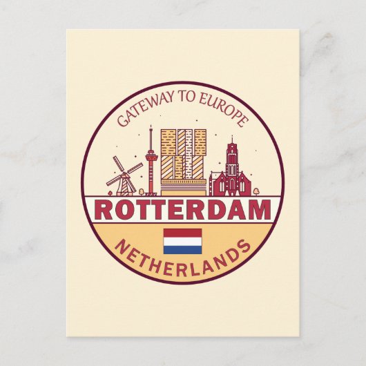 Carte Postale Emblème de la ville de Rotterdam aux Pays-Bas (Devant)