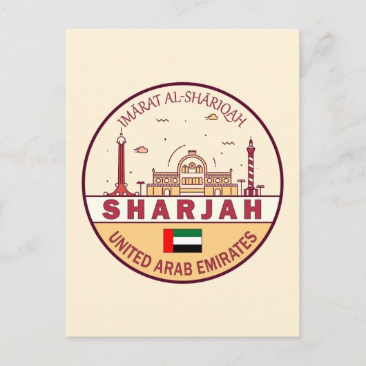 Carte Postale Emblème de la ville de Sharjah aux Émirats arabes  (Devant)