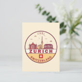 Carte Postale Emblème de la ville de Zurich en Suisse (Debout devant)