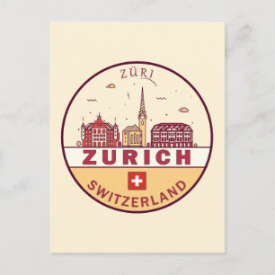 Carte Postale Emblème de la ville de Zurich en Suisse
