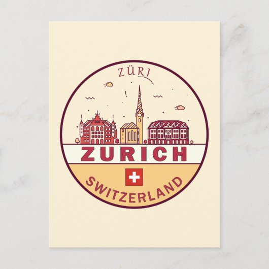 Carte Postale Emblème de la ville de Zurich en Suisse (Devant)