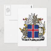 Carte Postale emblème de l'islande (Devant / Derrière)