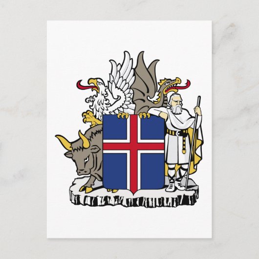 Carte Postale emblème de l'islande (Devant)