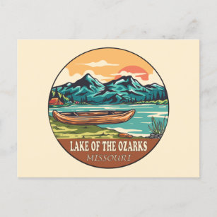 Carte Postale Emblème de pêche en bateau sur le lac des Ozarks M
