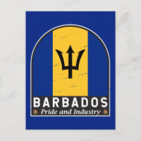 Emblème Drapeau de la Barbade Vintage déprimée