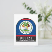 Carte Postale Emblème du drapeau du Belize Vintage déprimé (Debout devant)