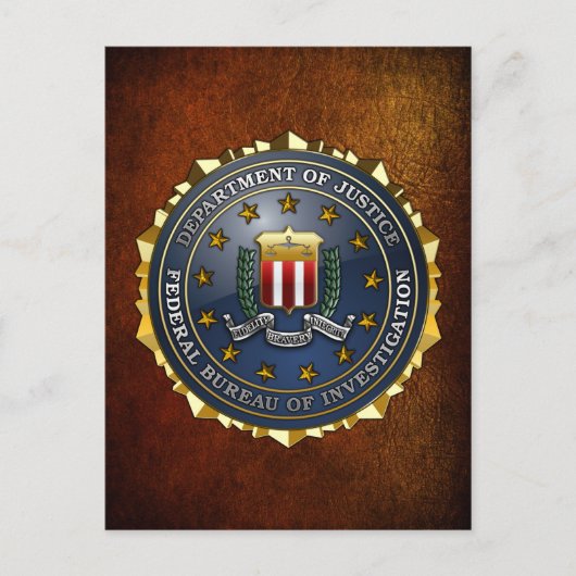 Carte Postale Emblème du FBI (Devant)