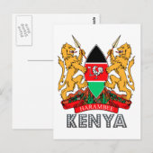 Carte Postale Emblème du Kenya (Devant / Derrière)
