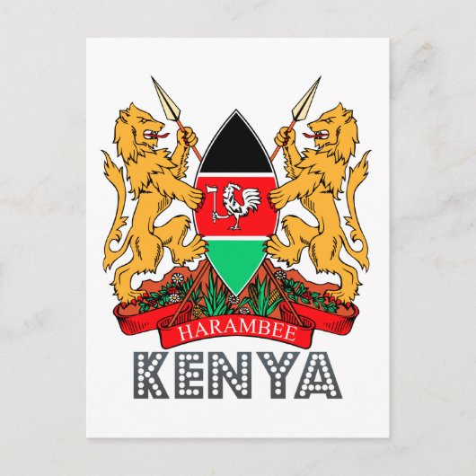 Carte Postale Emblème du Kenya (Devant)