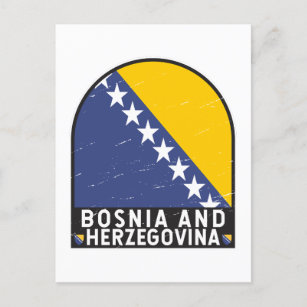 Carte Postale Emblème du pavillon de la Bosnie-Herzégovine en dé