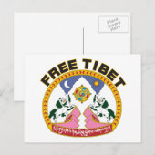 Carte Postale Emblème du Tibet libre (Devant / Derrière)