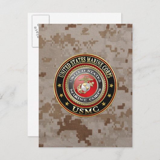 Carte Postale Emblème du USMC [Édition Spéciale] [3D] (Devant / Derrière)