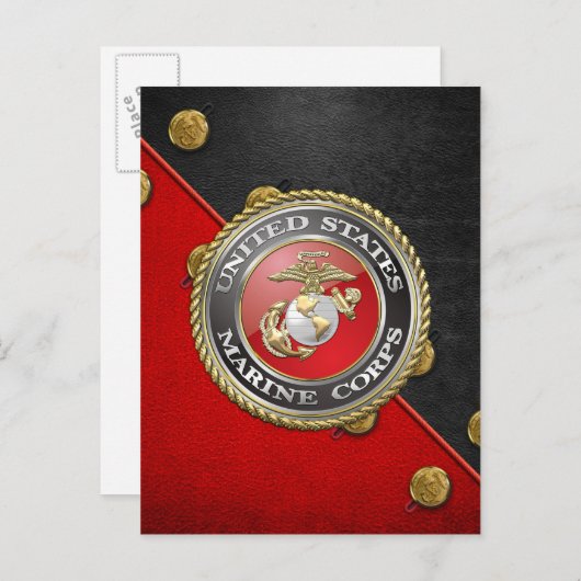 Carte Postale Emblème et uniforme USMC [3D] (Devant / Derrière)