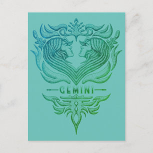 Carte Postale Emblème Gemini Twins