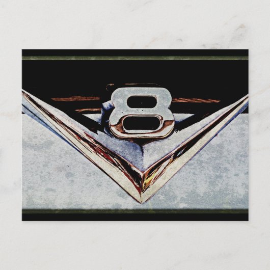 Carte Postale Emblème Grunge V8 Big Block (Devant)
