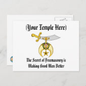 CARTE POSTALE EMBLÉME MASONIQUE / CINÉMATEURS (Devant / Derrière)