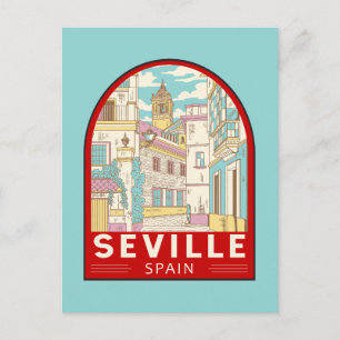 Carte Postale Emblème rétro voyage Séville Espagne