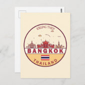 Carte Postale Emblème Skyline de Bangkok Thaïlande (Devant / Derrière)