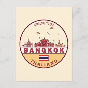 Carte Postale Emblème Skyline de Bangkok Thaïlande