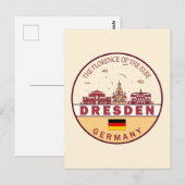 Carte Postale Emblème Skyline de Dresden Allemagne (Devant / Derrière)
