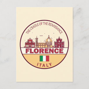 Carte Postale Emblème Skyline de Florence Italie
