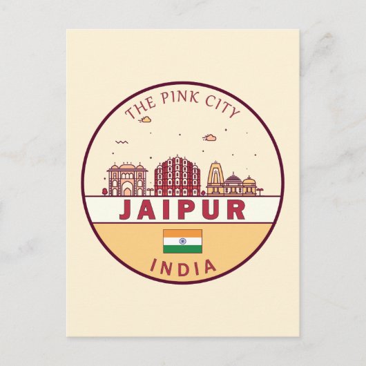 Carte Postale Emblème Skyline de Jaipur India City (Devant)