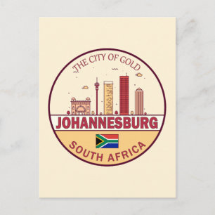 Carte Postale Emblème Skyline de Johannesburg Afrique du Sud