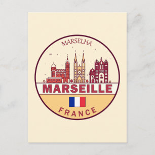 Carte Postale Emblème Skyline de Marseille France