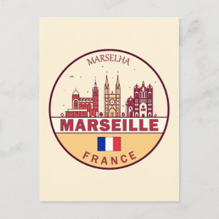 Carte Postale Emblème Skyline de Marseille France