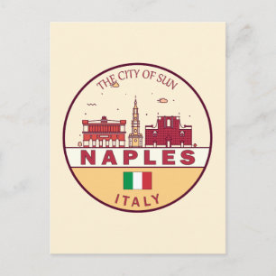 Carte Postale Emblème Skyline de Naples Italie